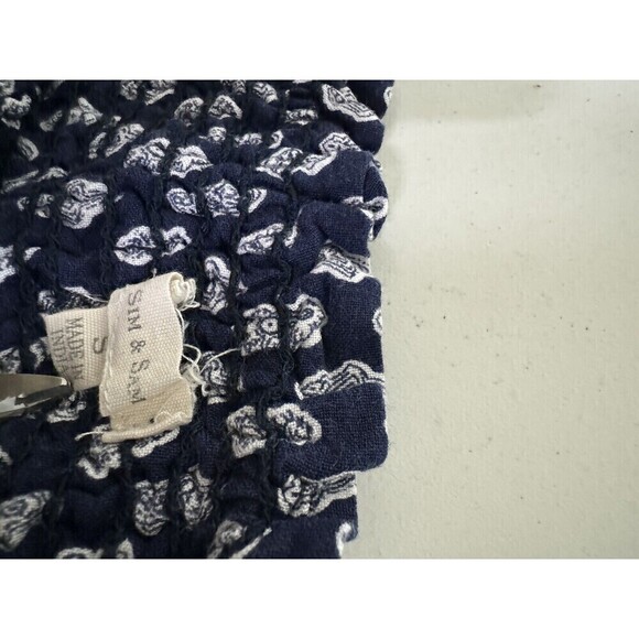 Sim & Sam Pants Womens S Blue Palazzo Boho Wide Leg  Floral Lounge - Picture 2 of 11